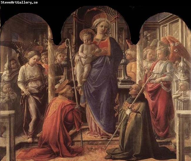 Fra Filippo Lippi Madonna and Child with St Fredianus and St Augustine